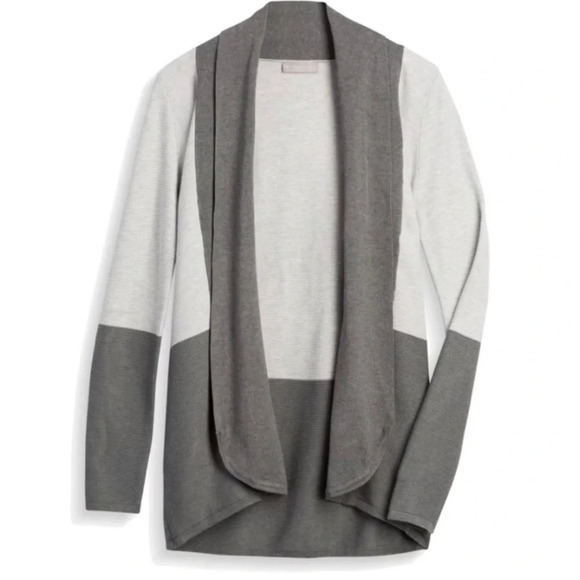 evolution by cyrus Sweaters - Evolution Stassi Color-block Open Cardigan Gray Medium NWT